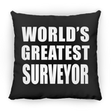 World's Greatest Surveyor - Throw Pillow Black