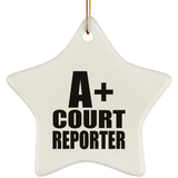 A+ Court Reporter - Star Ornament