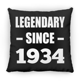 90th Birthday Legendary Since 1934 - Throw Pillow Black