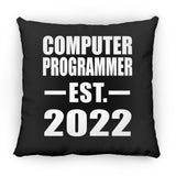 Computer Programmer Established EST. 2022 - Throw Pillow Black