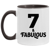 7th Birthday 7 & Fabulous - 11oz Accent Mug Black