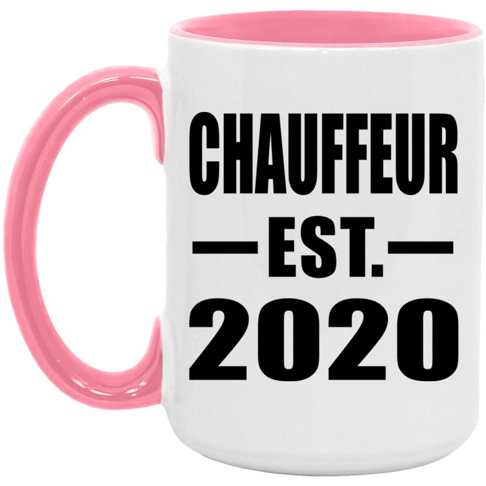 Chauffeur Established EST. 2020 - 15oz Accent Mug Pink