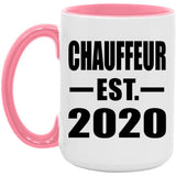 Chauffeur Established EST. 2020 - 15oz Accent Mug Pink
