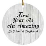 First Year As An Amazing Girlfriend & Boyfriend - Circle Ornament F