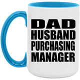 Dad Husband Purchasing Manager - 15oz Accent Mug Blue