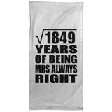 43rd Anniversary Square Root of 1849 Years Mrs Always Right - Hand Towel