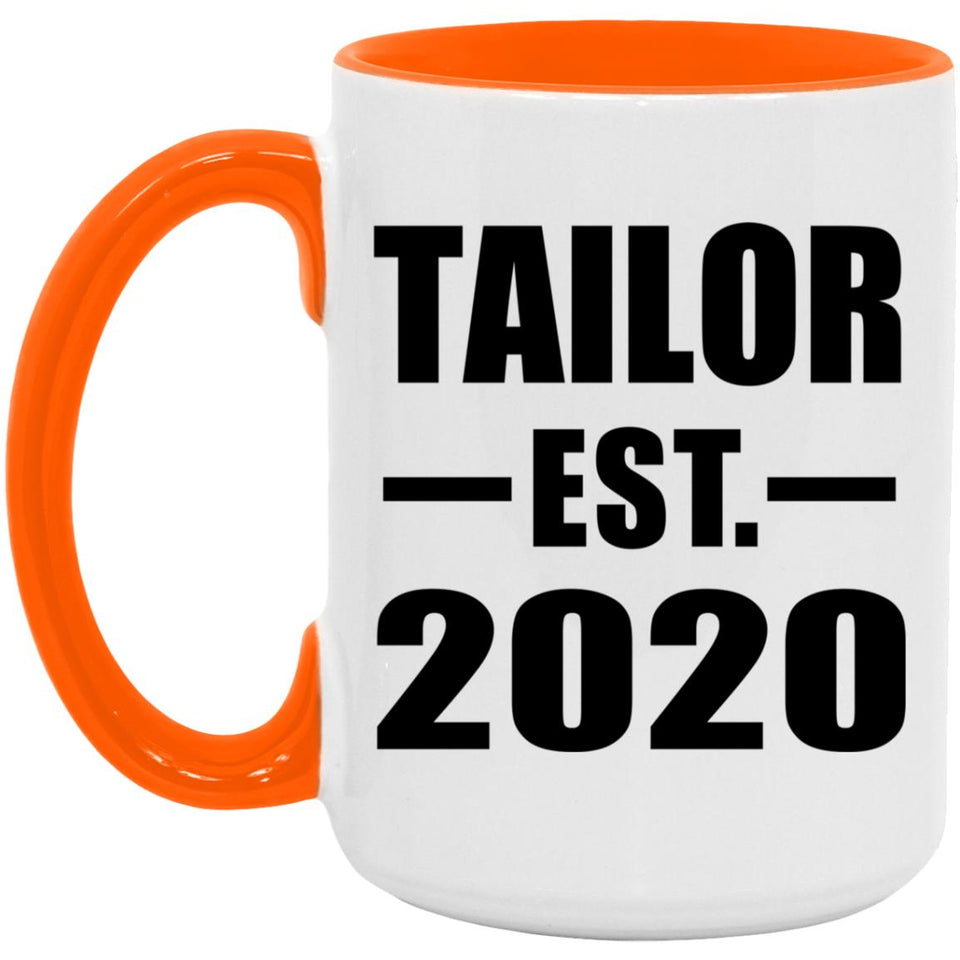 Tailor Established EST. 2020 - 15oz Accent Mug Orange