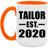 Tailor Established EST. 2020 - 15oz Accent Mug Orange