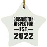 Construction Inspector Established EST. 2022 - Star Ornament
