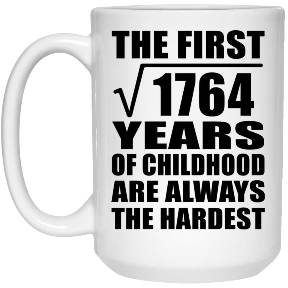 42nd Birthday Square Root of 1764 Years of Childhood - 15oz Coffee Mug