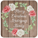 Merry Christmas Rodriguez Family - Drink Coaster B