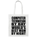 Computer Technician By Day World's Best Mom By Night - Tote Bag White