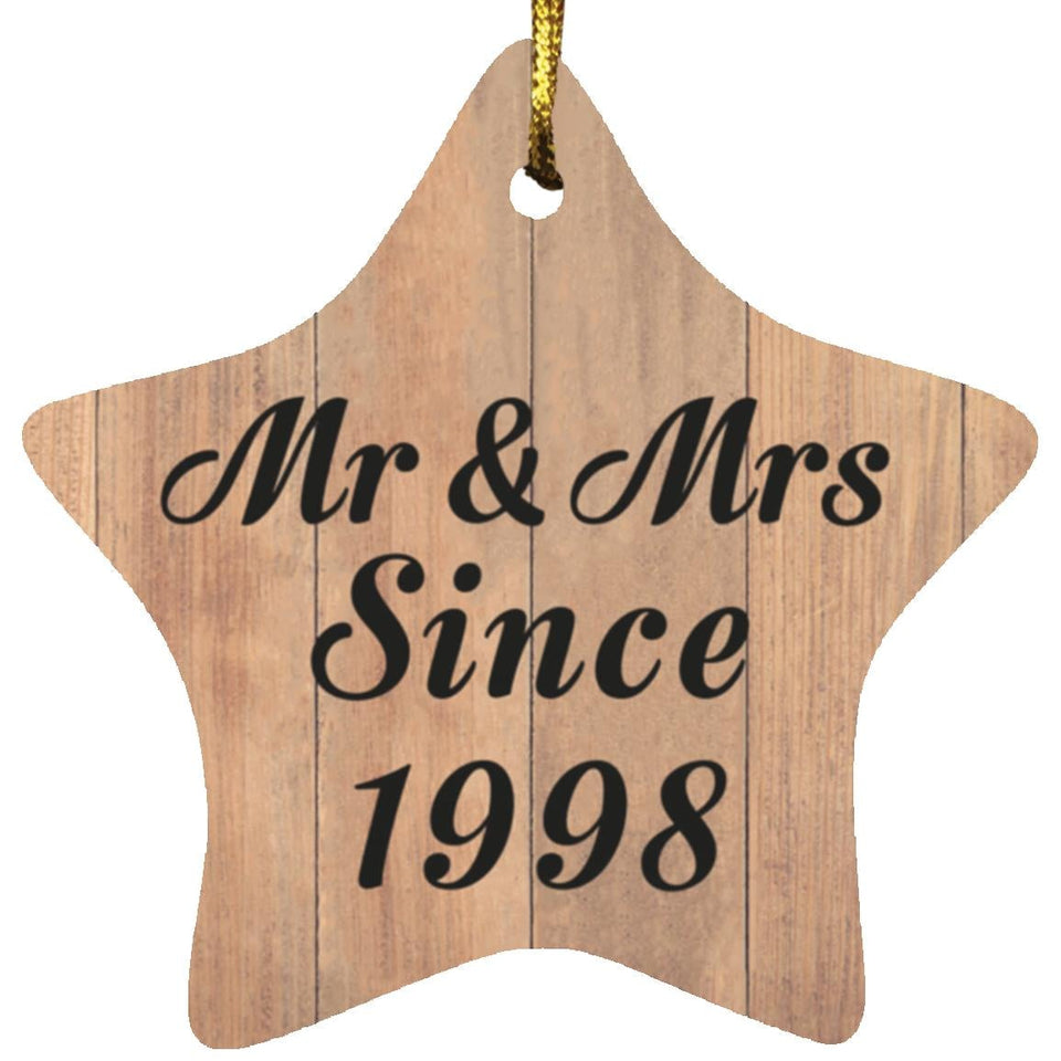 26th Anniversary Mr & Mrs Since 1998 - Star Ornament C