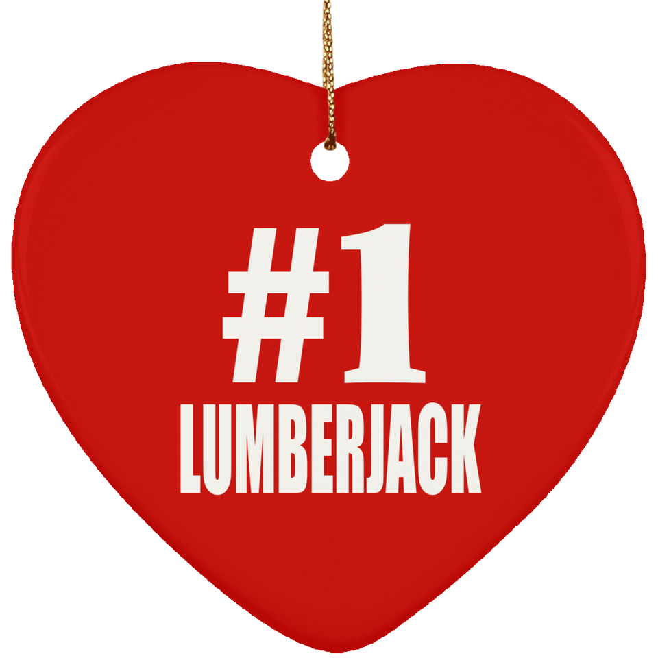 Number One #1 Lumberjack - Heart Ornament