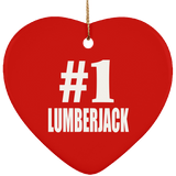 Number One #1 Lumberjack - Heart Ornament