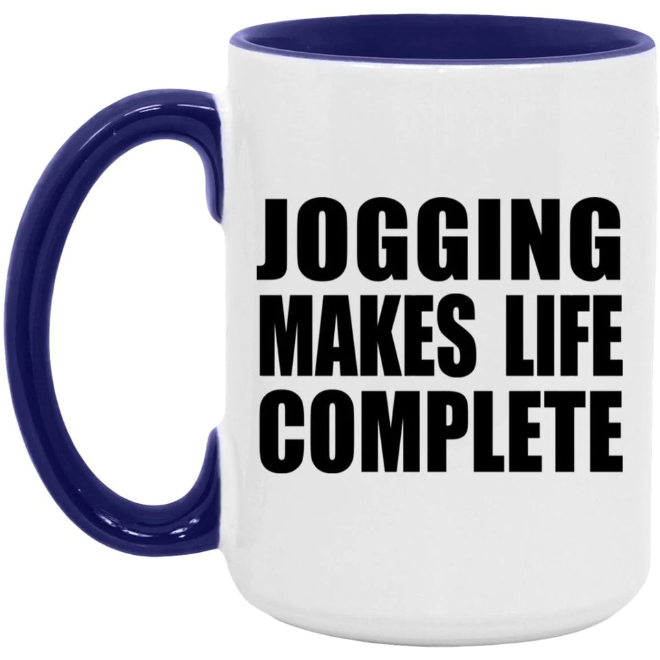 Jogging Makes Life Complete - 15oz Accent Mug Purple