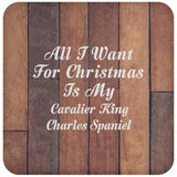 All I Want For Christmas Is My Cavalier King Charles Spaniel - Drink Coaster E