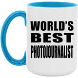 World's Best Photojournalist - 15oz Accent Mug Blue