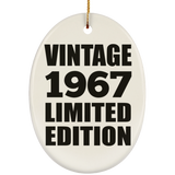 57th Birthday Vintage 1967 Limited Edition - Oval Ornament