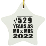23rd Anniversary Square Root of 529 Years As Mr & Mrs 2022 - Star Ornament