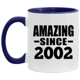 22nd Birthday Amazing Since 2002 - 11oz Accent Mug Purple