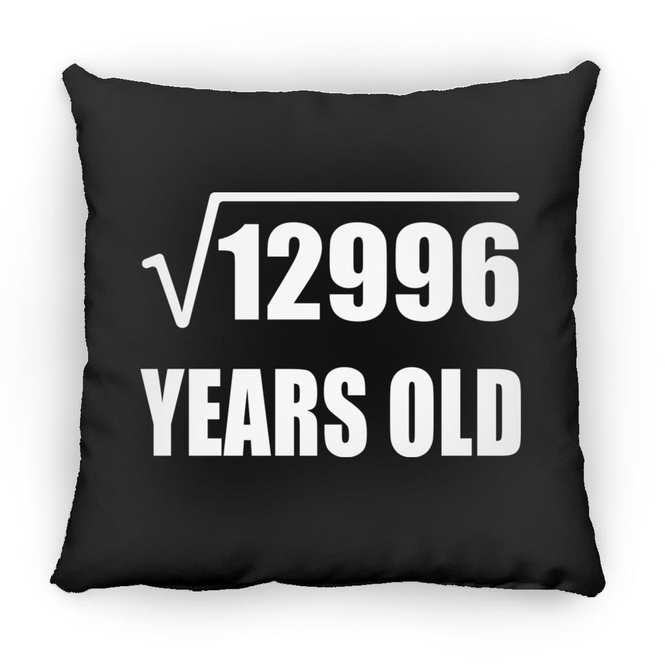 114th Birthday Square Root of 12996 Years Old - Throw Pillow Black