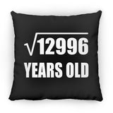 114th Birthday Square Root of 12996 Years Old - Throw Pillow Black