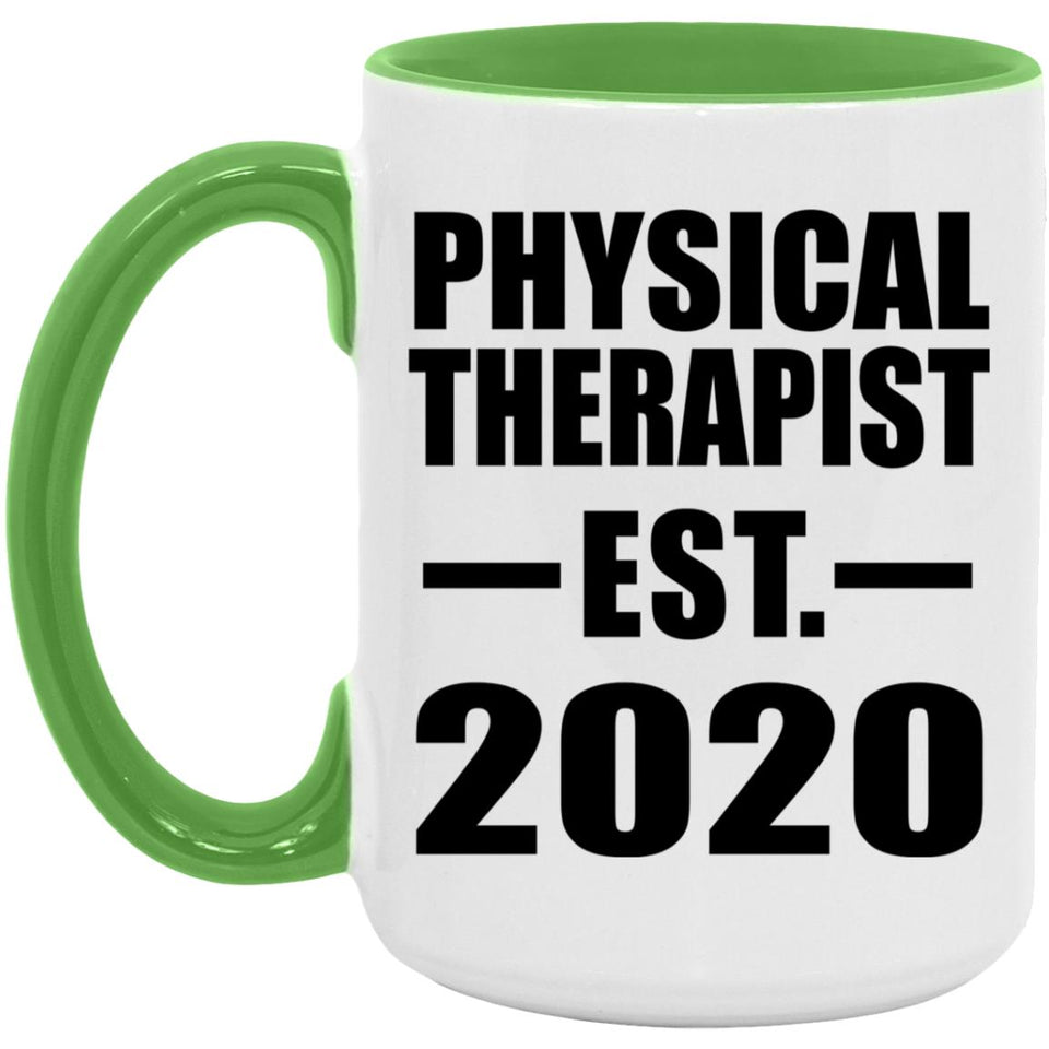 Physical Therapist Established EST. 2020 - 15oz Accent Mug Green