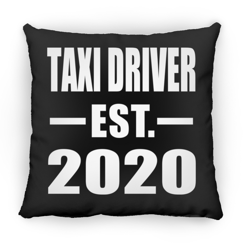 Taxi Driver Established EST. 2020 - Throw Pillow Black