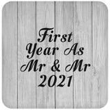 First Year As Mr & Mr 2021 - Drink Coaster F