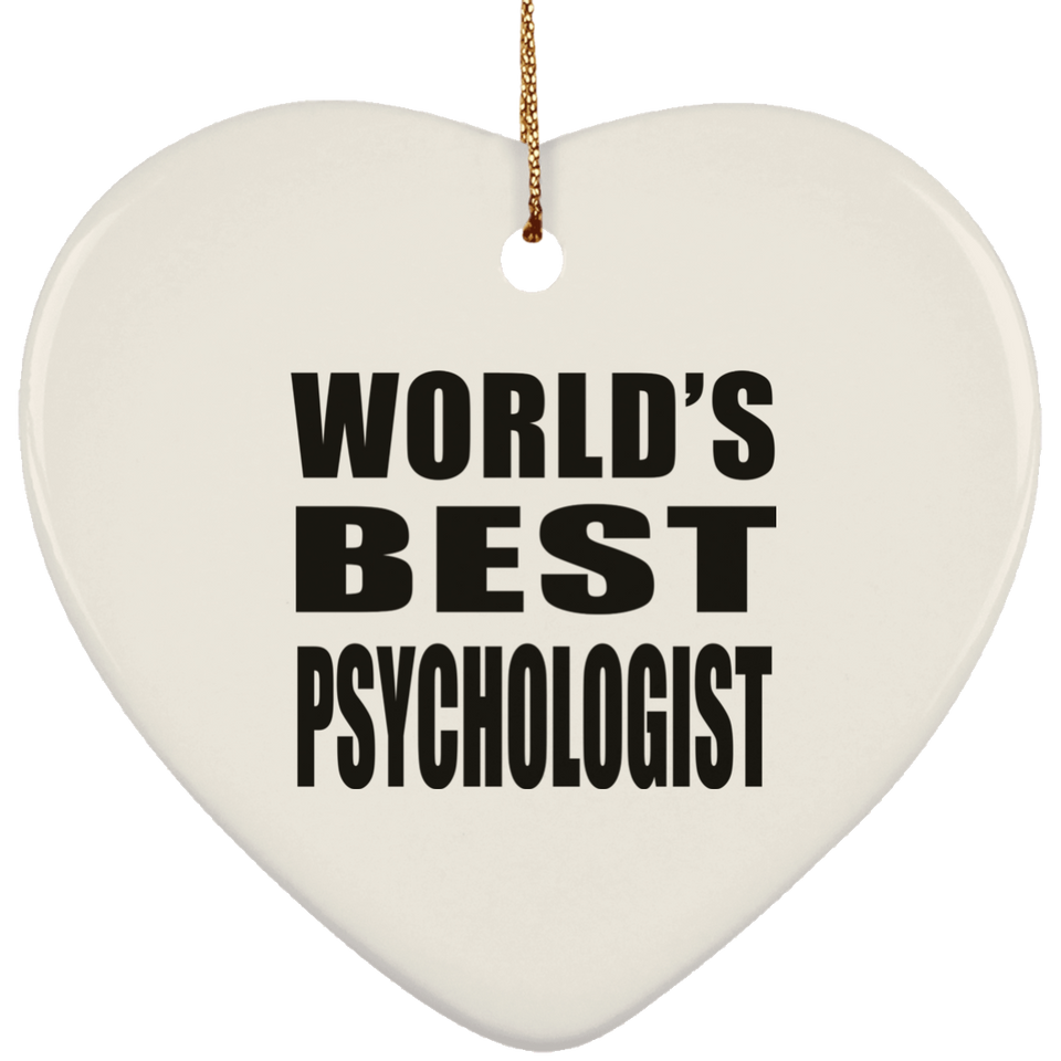 World's Best Psychologist - Heart Ornament