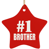Number One #1 Brother - Star Ornament