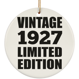 97th Birthday Vintage 1927 Limited Edition - Circle Ornament
