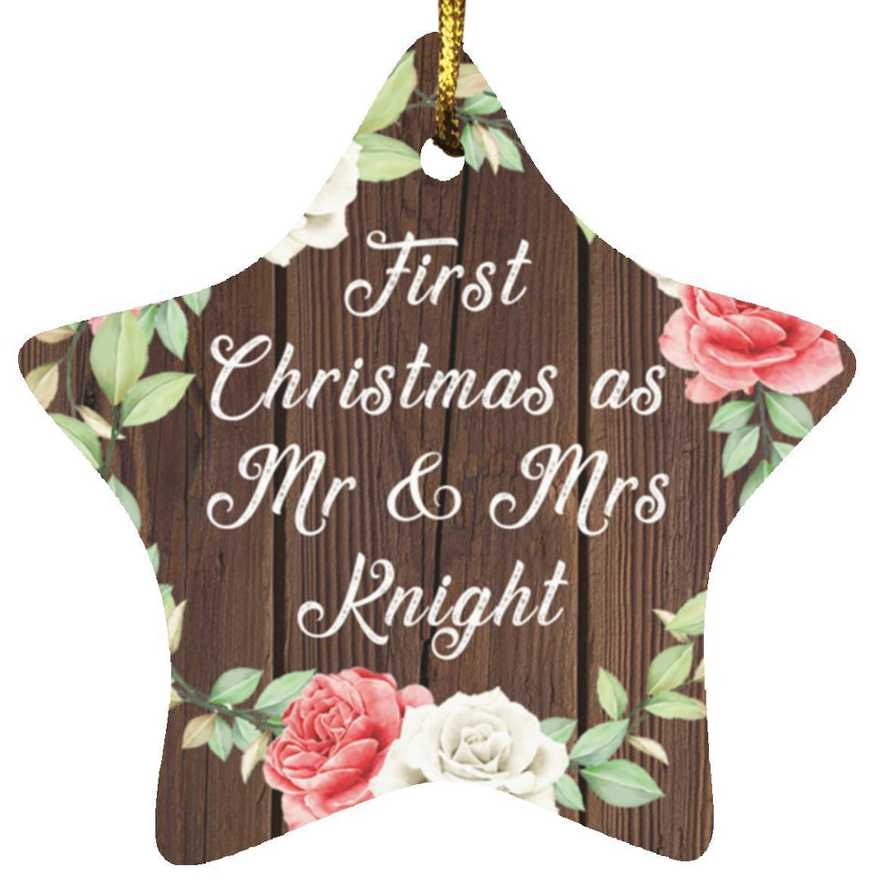 First Christmas As Mr & Mrs Knight - Star Ornament A