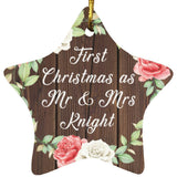 First Christmas As Mr & Mrs Knight - Star Ornament A