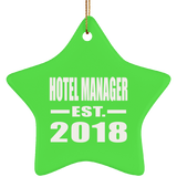Hotel Manager Established EST. 2018 - Star Ornament