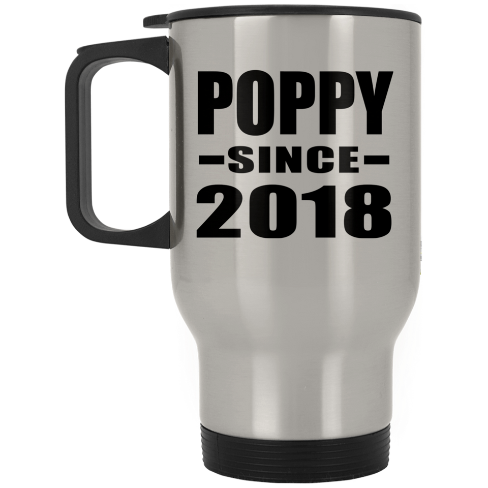 Poppy Since 2018 - Silver Travel Mug