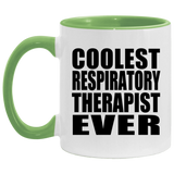 Coolest Respiratory Therapist Ever - 11oz Accent Mug Green