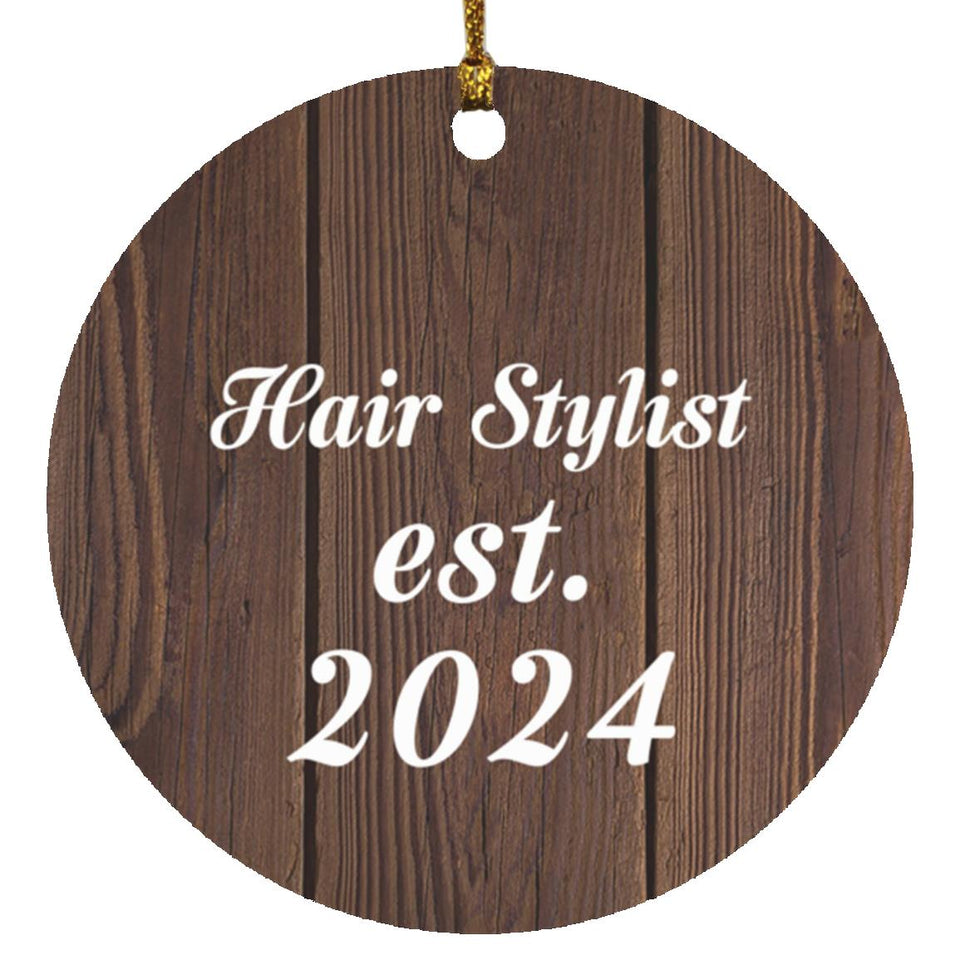 Hair Stylist Established Est. 2024 - Circle Ornament D