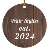 Hair Stylist Established Est. 2024 - Circle Ornament D