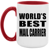 World's Best Mail Carrier - 15oz Accent Mug Red