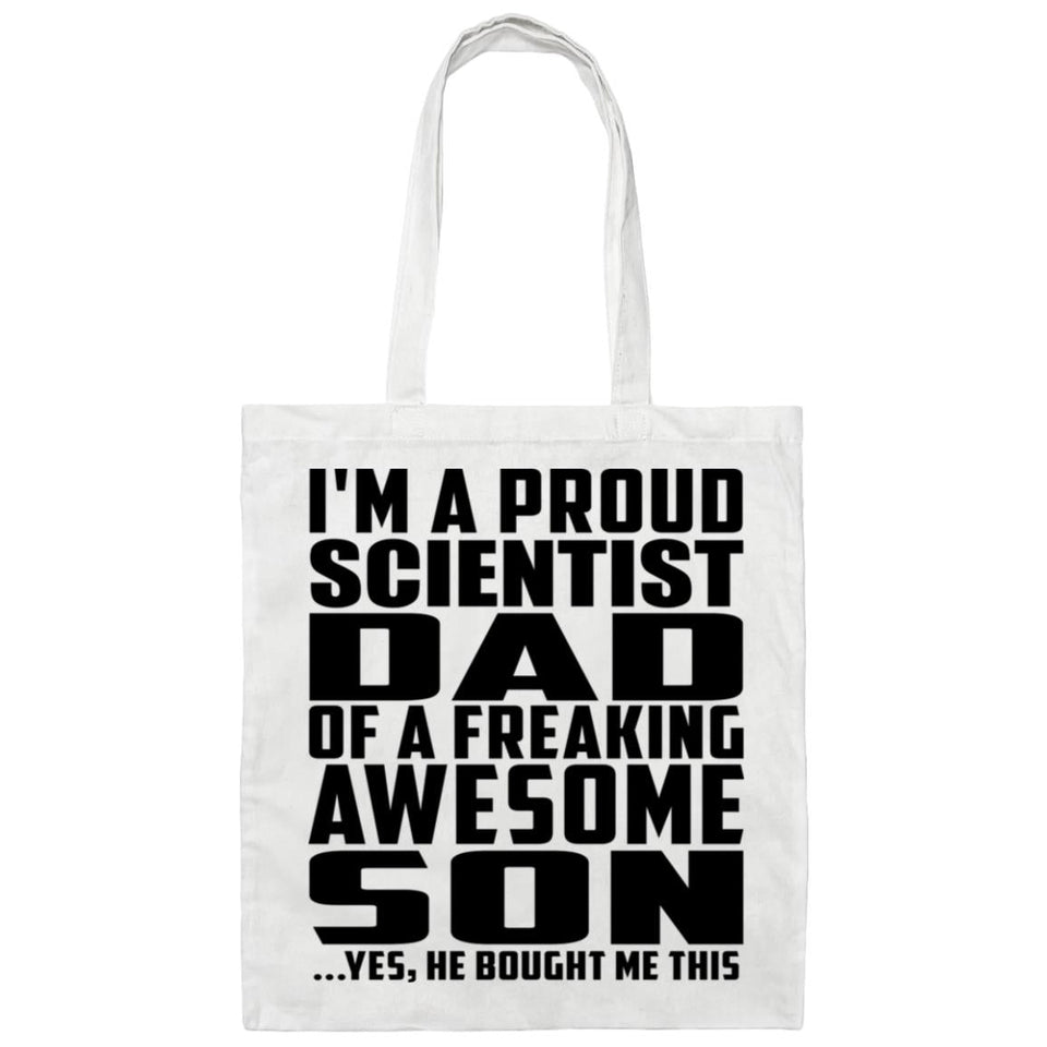 Proud Scientist Dad Of Awesome Son - Tote Bag White