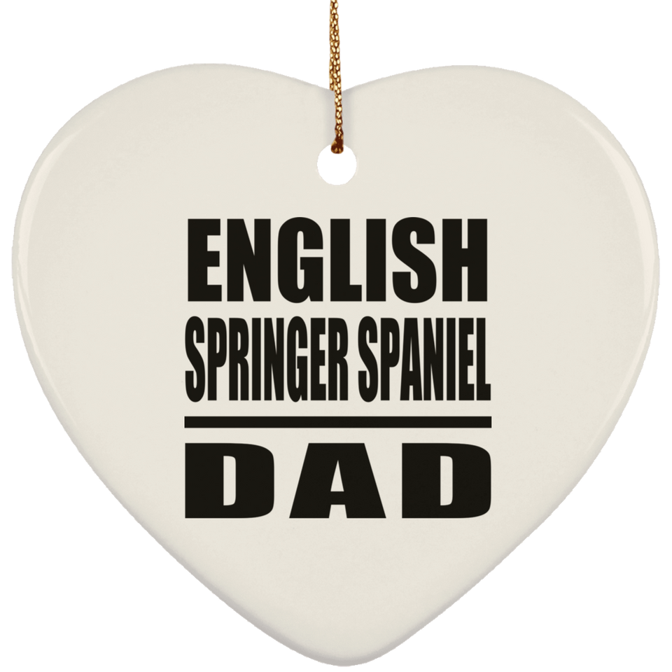 English Springer Spaniel Dad - Heart Ornament