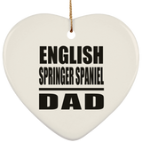 English Springer Spaniel Dad - Heart Ornament