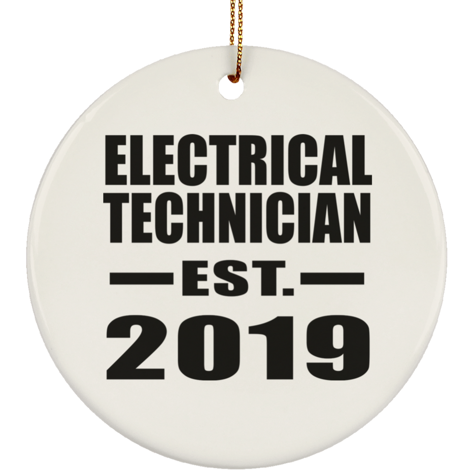 Electrical Technician Established EST. 2019 - Circle Ornament