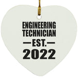 Engineering Technician Established EST. 2022 - Heart Ornament