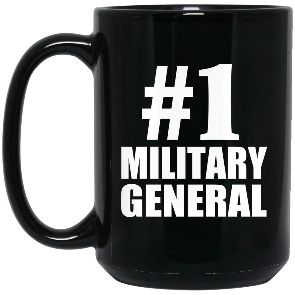 Number One #1 Military General - 15 Oz Coffee Mug Black
