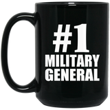 Number One #1 Military General - 15 Oz Coffee Mug Black