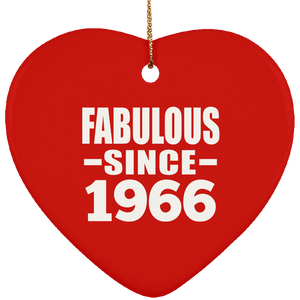 58th Birthday Fabulous Since 1966 - Heart Ornament