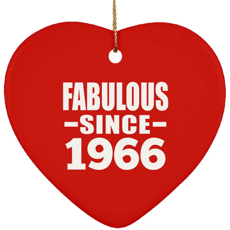 58th Birthday Fabulous Since 1966 - Heart Ornament
